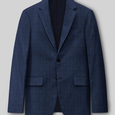 Reda Erlon Royal Blue Checks Wool Suit