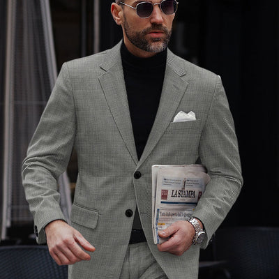 Reda Fivaro Black Checks Wool Jacket