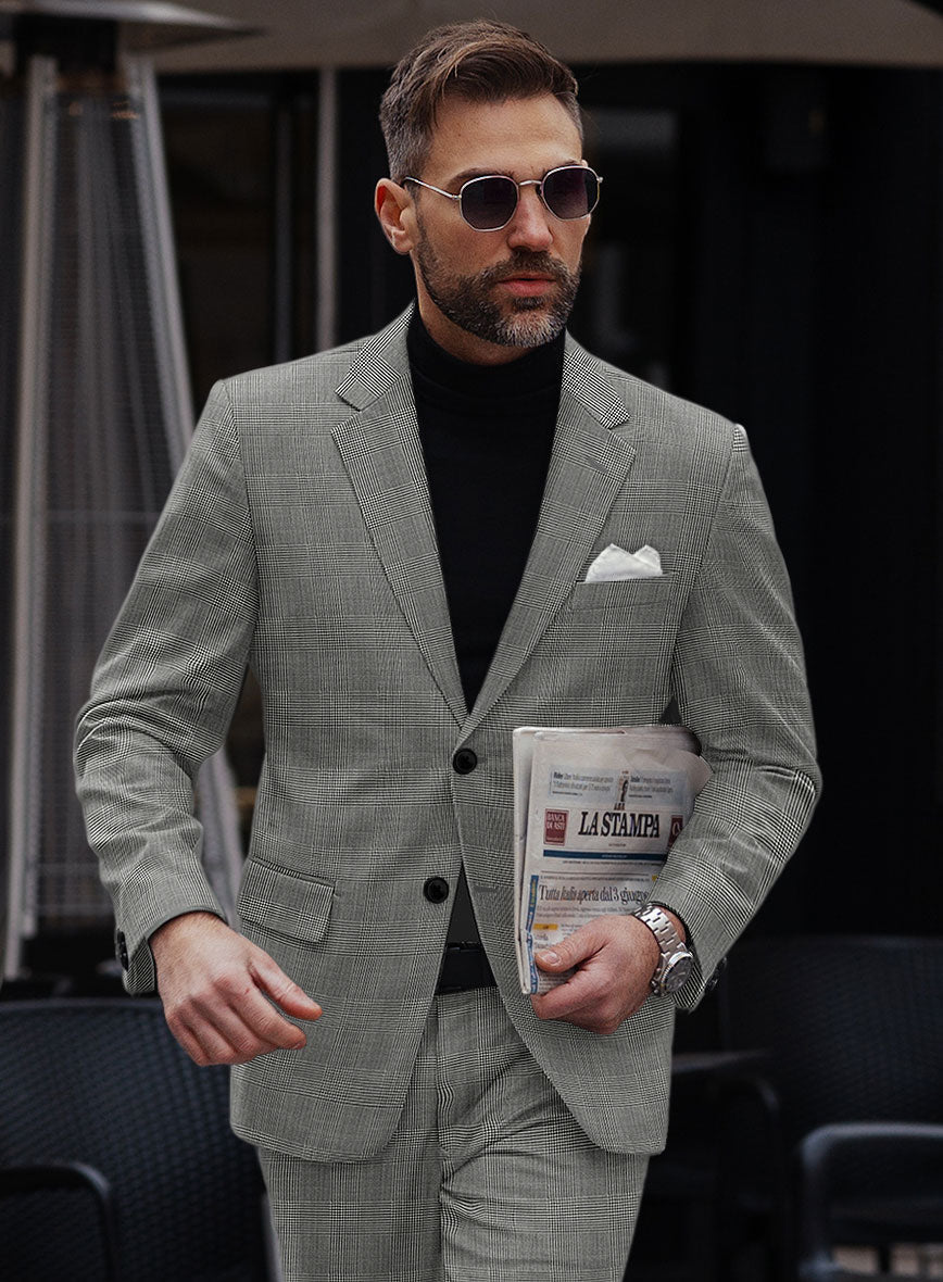 Reda Fivaro Black Checks Wool Jacket