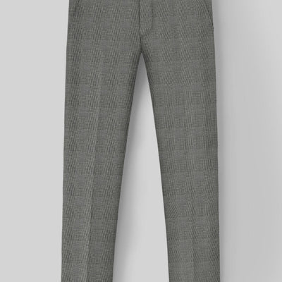 Reda Fivaro Black Checks Wool Pants