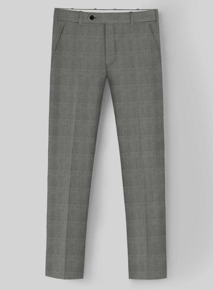 Reda Fivaro Black Checks Wool Pants