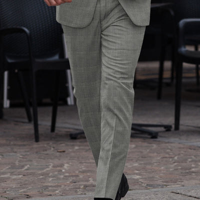 Reda Fivaro Black Checks Wool Pants