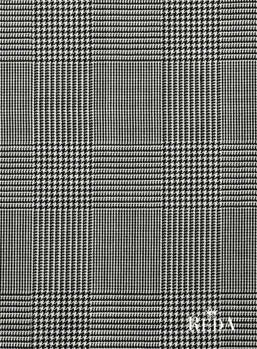 Reda Fivaro Black Checks Wool Pants