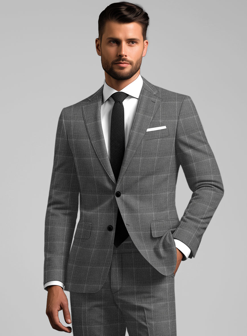 Reda Lindale Gray Checks Wool Jacket