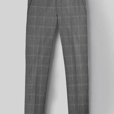 Reda Lindale Gray Checks Wool Pants