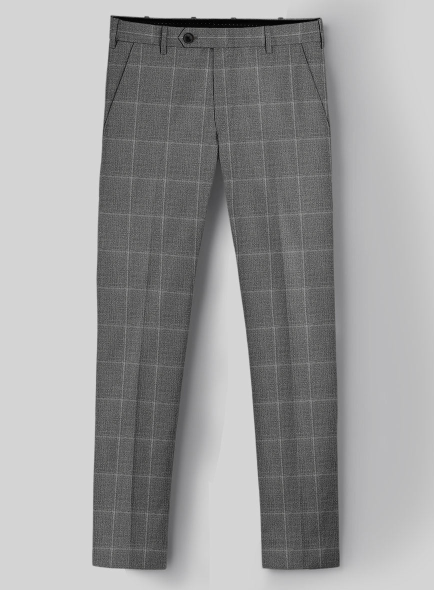 Reda Lindale Gray Checks Wool Pants