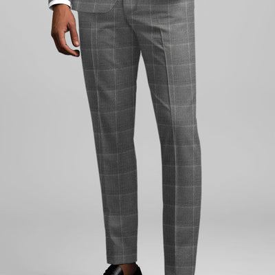 Reda Lindale Gray Checks Wool Pants