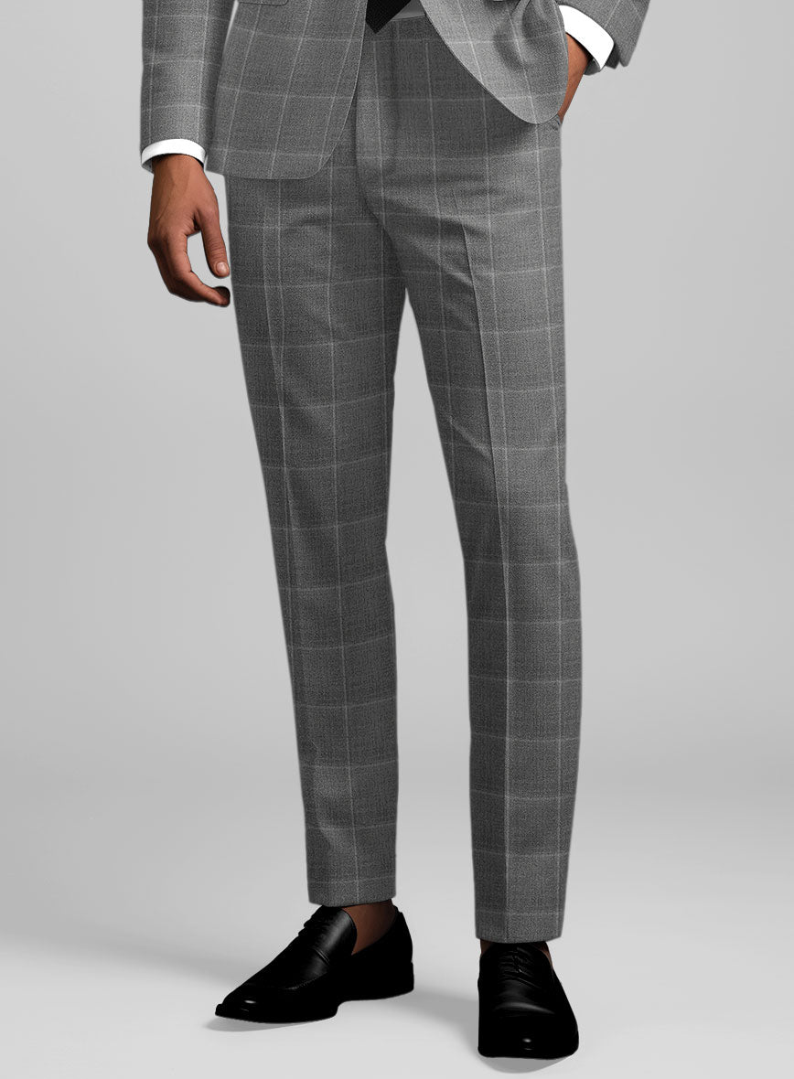 Reda Lindale Gray Checks Wool Pants
