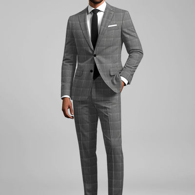 Reda Lindale Gray Checks Wool Suit