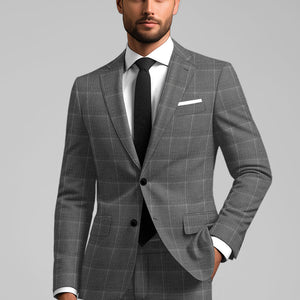 Reda Lindale Gray Checks Wool Suit