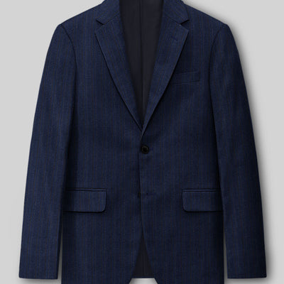Reda Liora Blue Stripe Wool Jacket