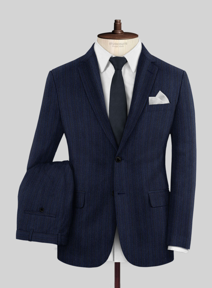 Reda Liora Blue Stripe Wool Suit