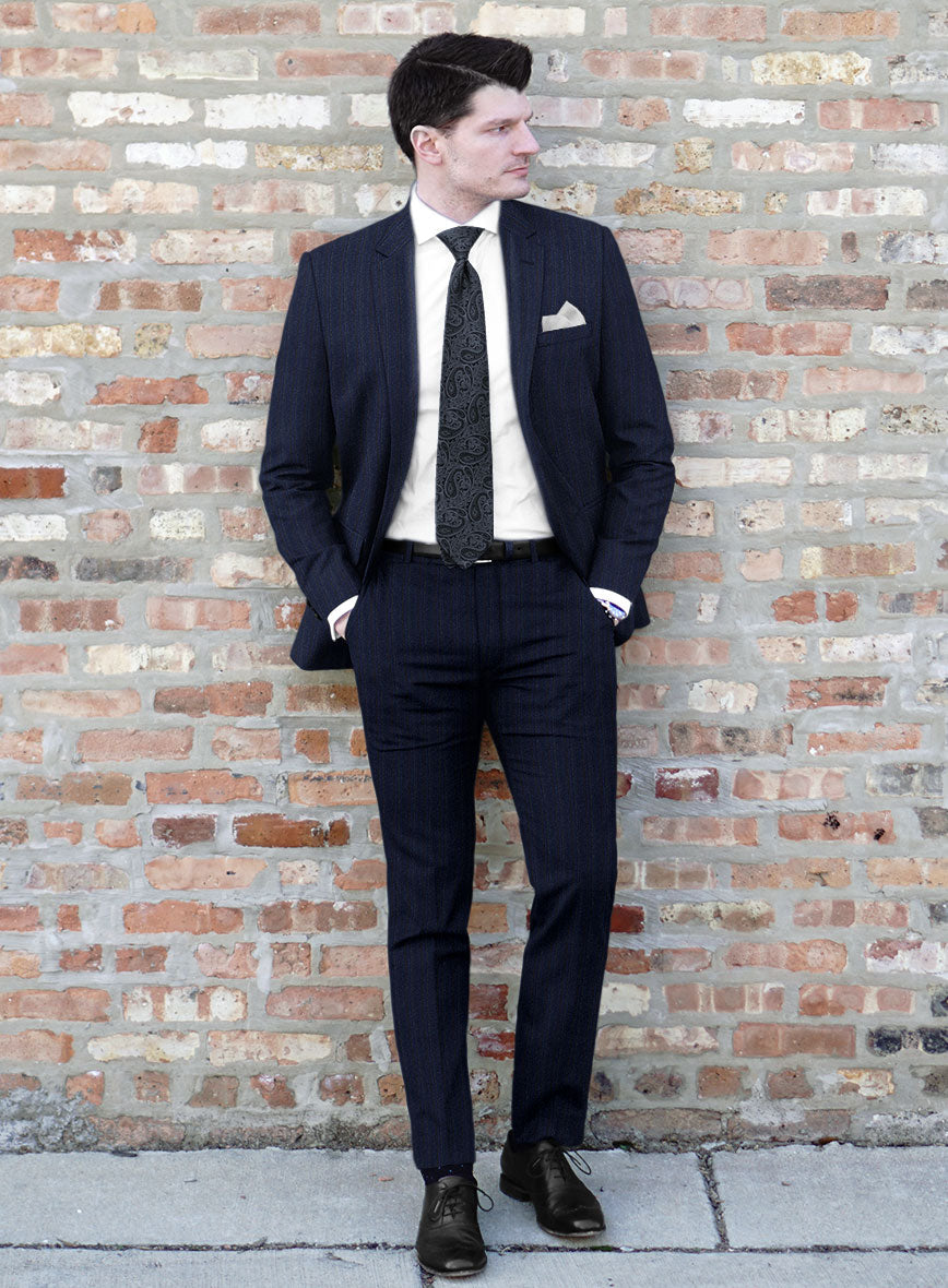 Reda Liora Blue Stripe Wool Suit