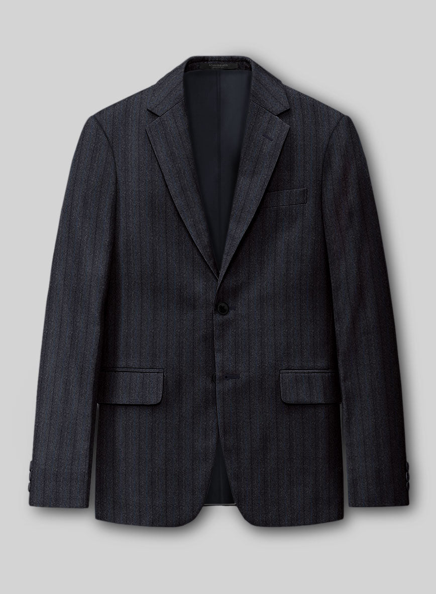 Reda Liora Charcoal Stripe Wool Jacket