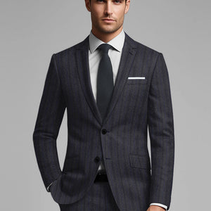 Reda Liora Charcoal Stripe Wool Jacket