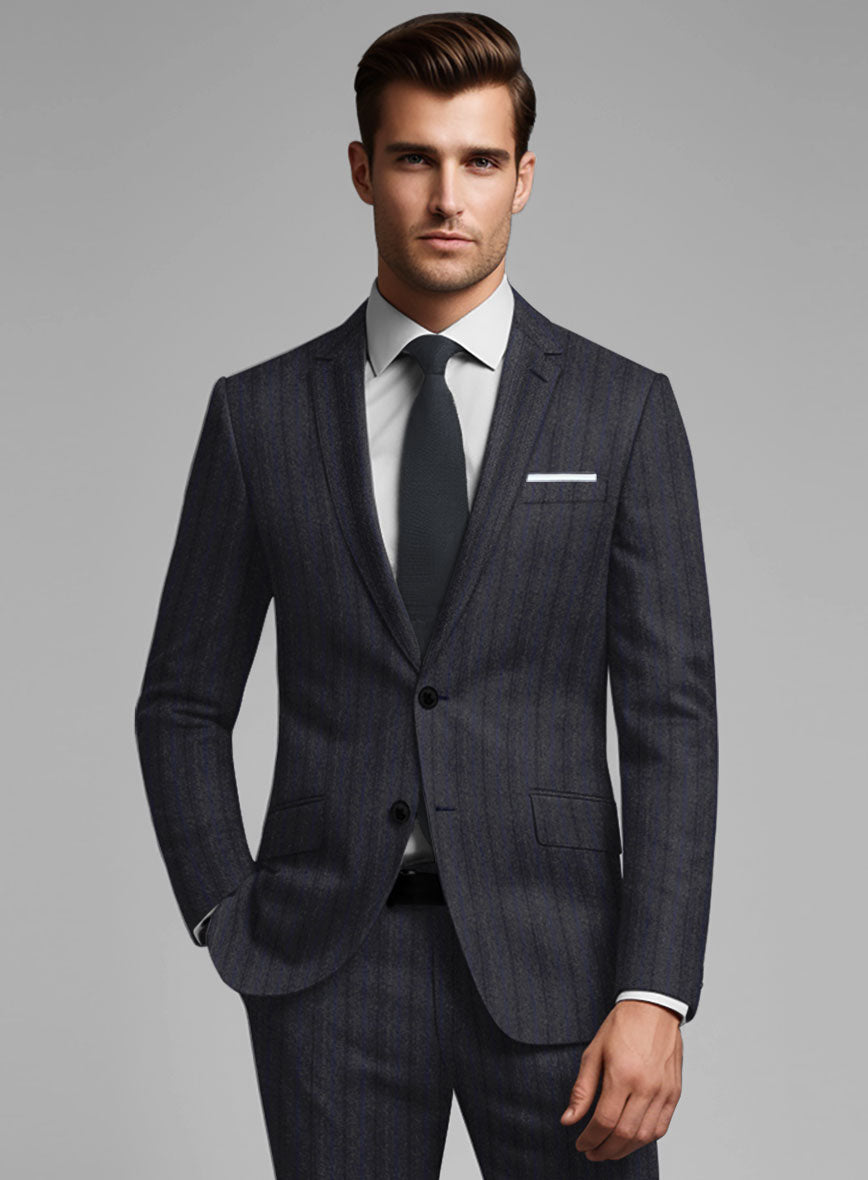 Reda Liora Charcoal Stripe Wool Jacket