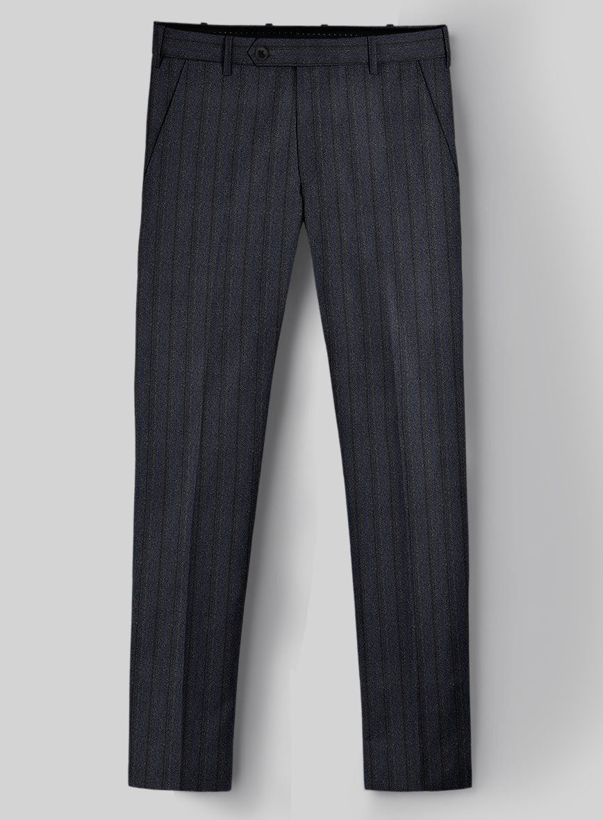 Reda Liora Charcoal Stripe Wool Pants