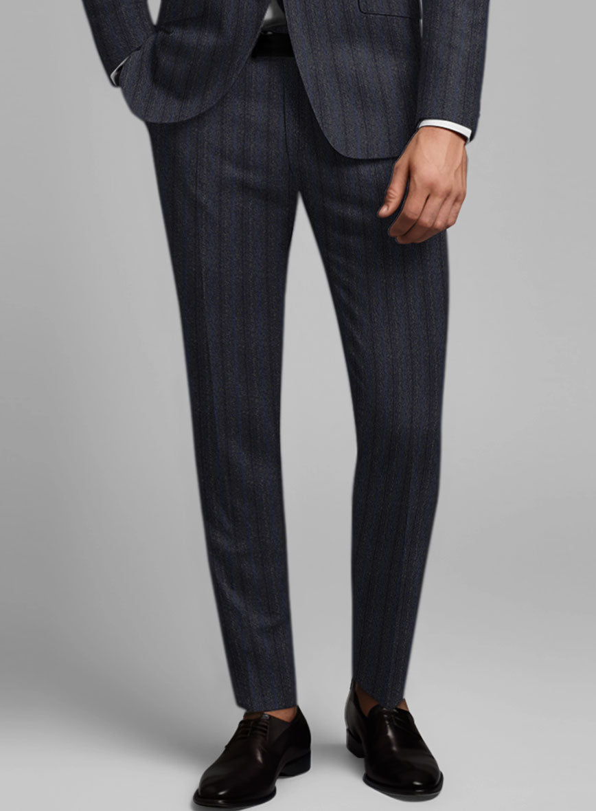 Reda Liora Charcoal Stripe Wool Pants