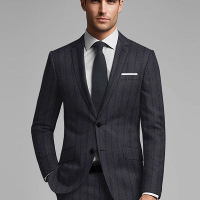 Reda Liora Charcoal Stripe Wool Suit