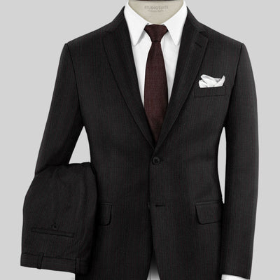Reda Luman Black Stripe Wool Suit