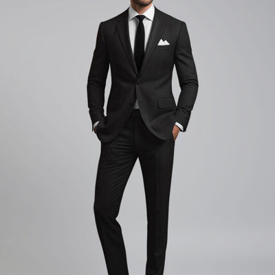 Reda Luman Black Stripe Wool Suit