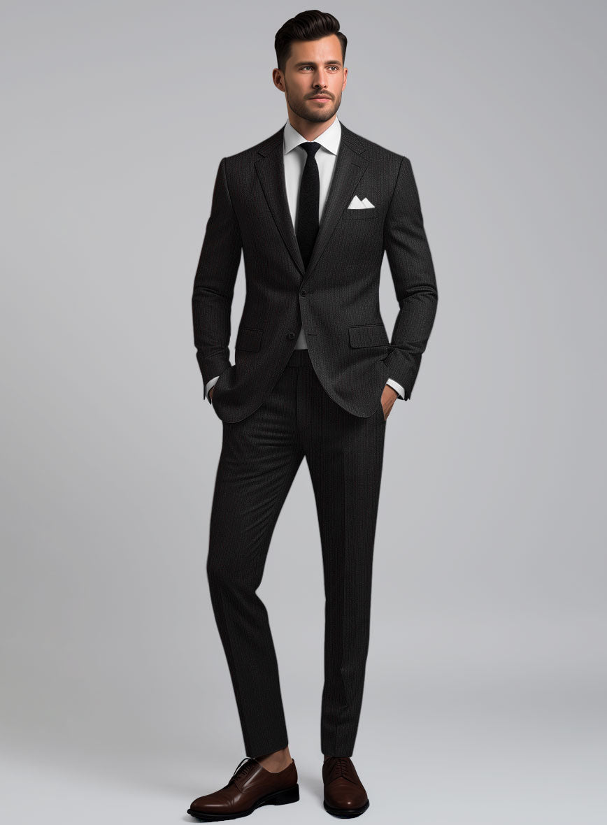 Reda Luman Black Stripe Wool Suit