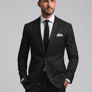 Reda Luman Black Stripe Wool Suit
