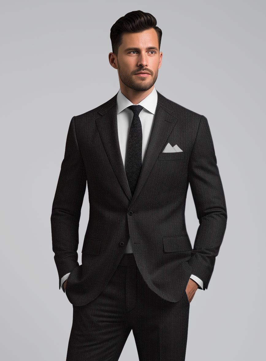Reda Luman Black Stripe Wool Suit
