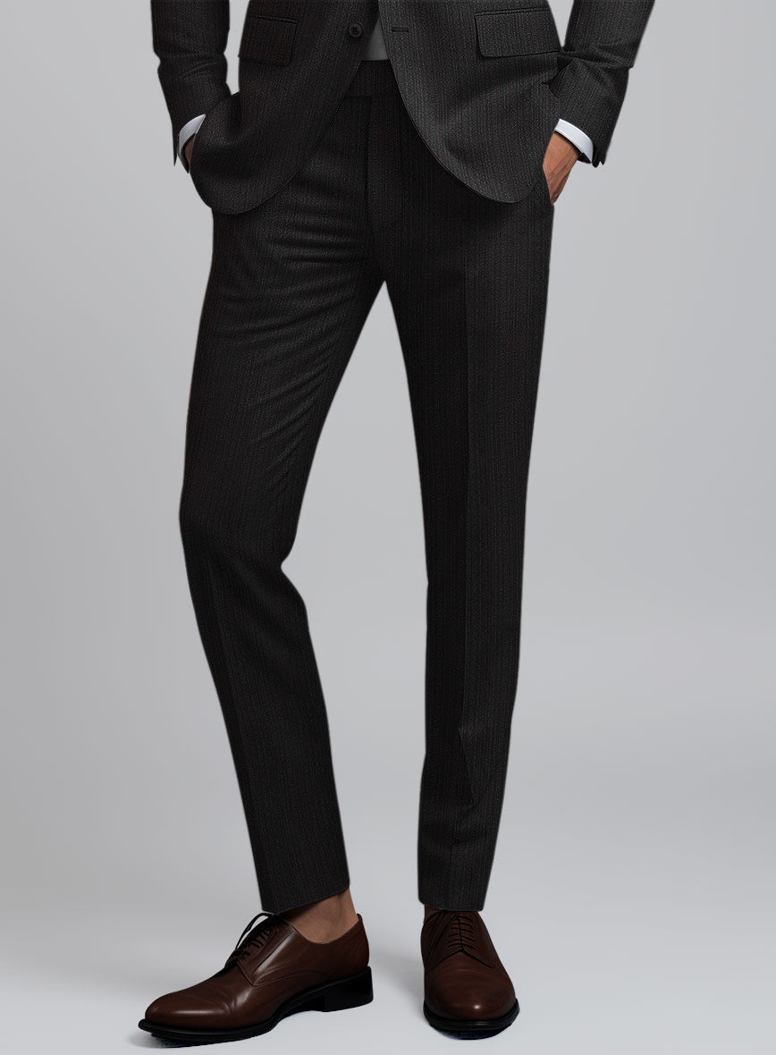 Reda Luman Black Stripe Wool Suit