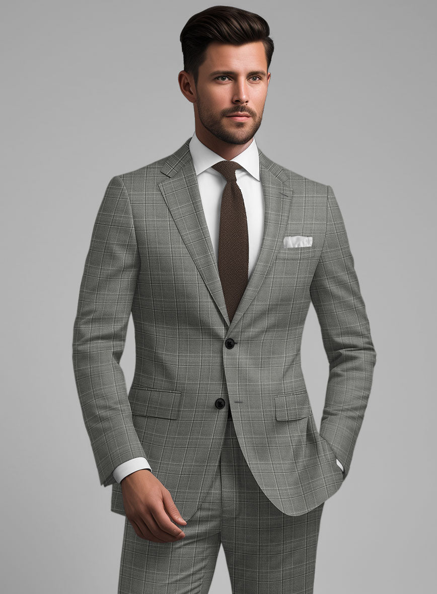 Reda Mavlox Gray Checks Wool Jacket