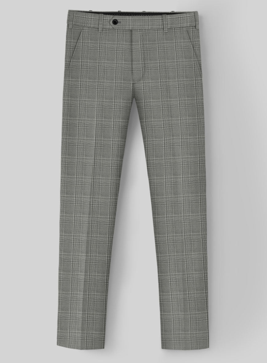 Reda Mavlox Gray Checks Wool Pants