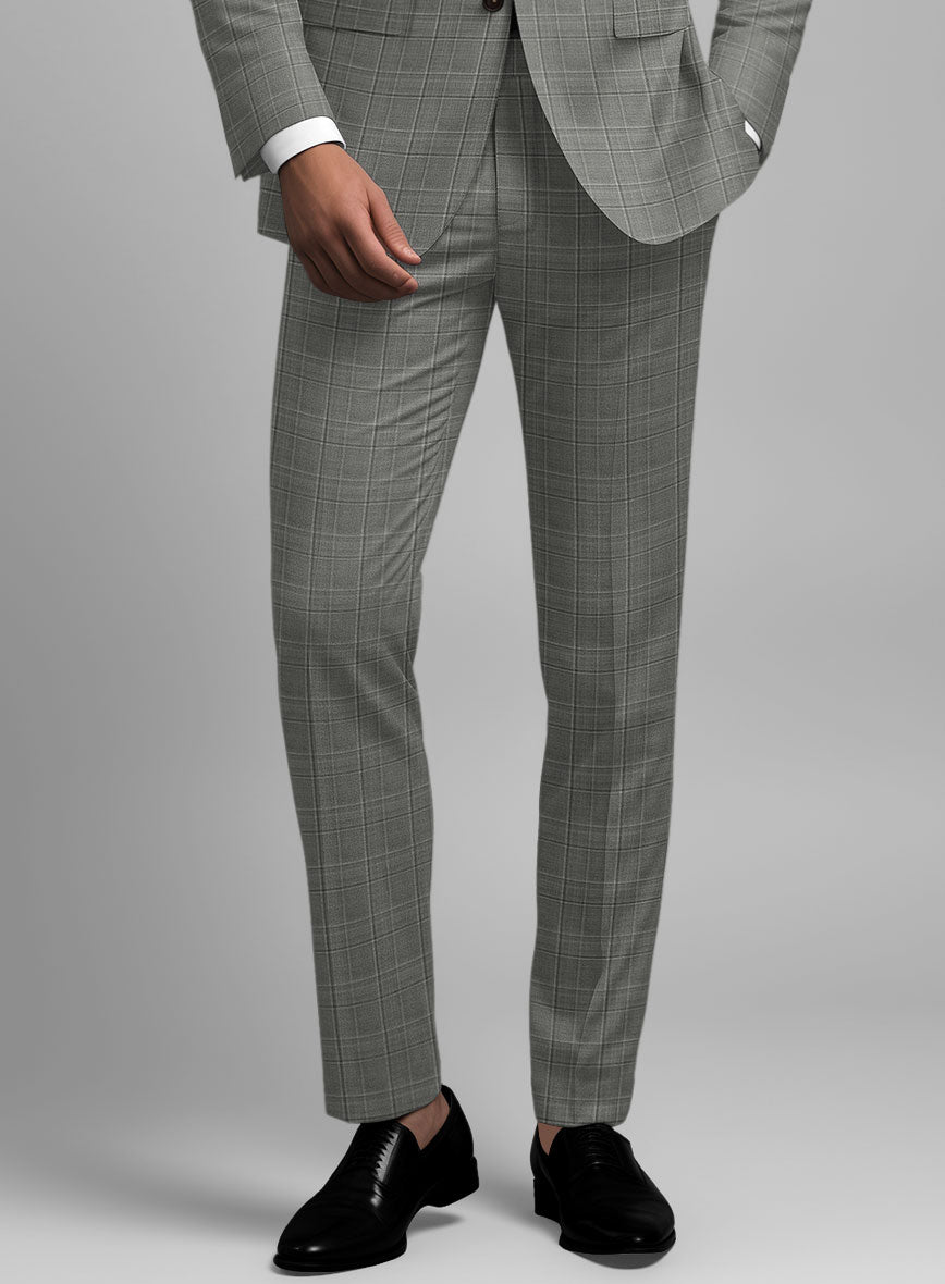 Reda Mavlox Gray Checks Wool Pants