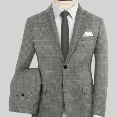 Reda Mavlox Gray Checks Wool Suit