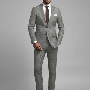 Reda Mavlox Gray Checks Wool Suit