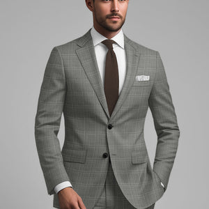 Reda Mavlox Gray Checks Wool Suit