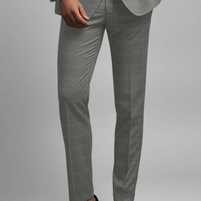 Reda Mavlox Gray Checks Wool Suit