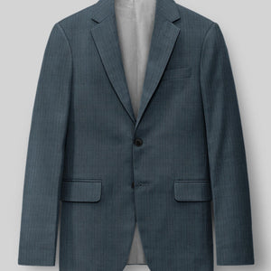 Reda Tibaro Blue Stripe Wool Jacket