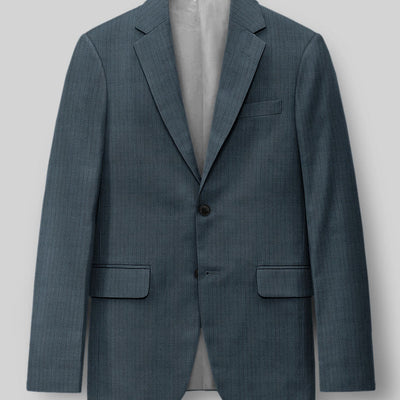 Reda Tibaro Blue Stripe Wool Jacket