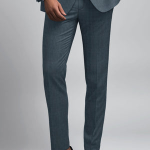 Reda Tibaro Blue Stripe Wool Pants