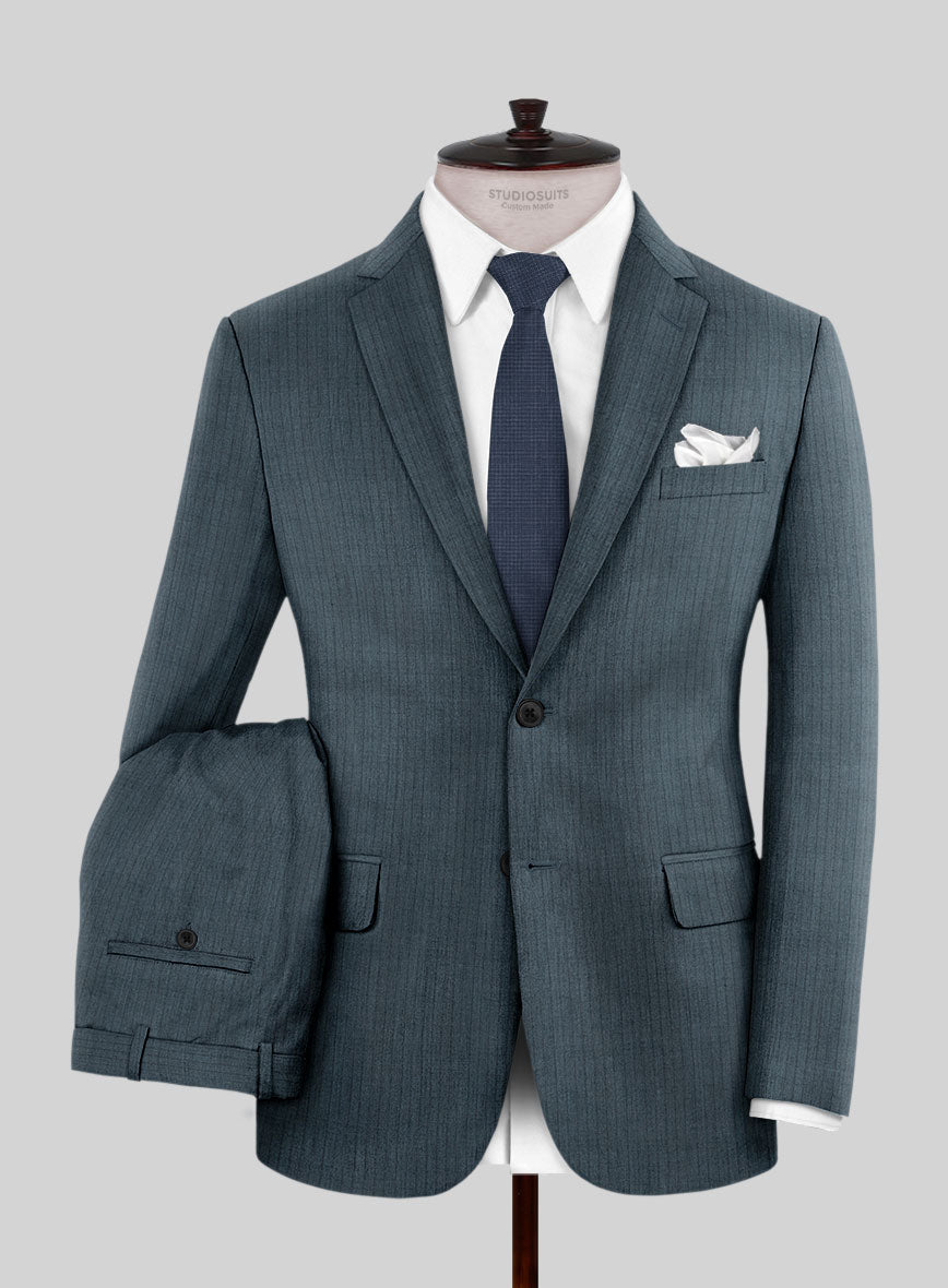 Reda Tibaro Blue Stripe Wool Suit