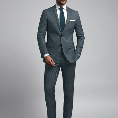 Reda Tibaro Blue Stripe Wool Suit