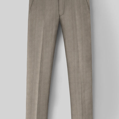 Reda Tibaro Brown Stripe Wool Pants