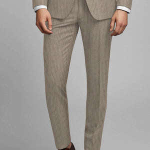 Reda Tibaro Brown Stripe Wool Pants