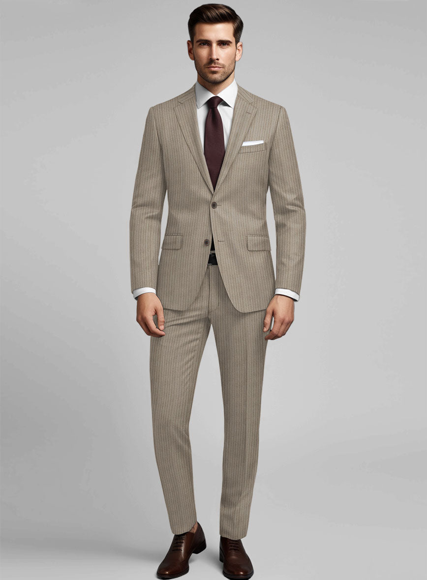 Reda Tibaro Brown Stripe Wool Suit