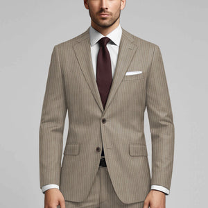 Reda Tibaro Brown Stripe Wool Suit