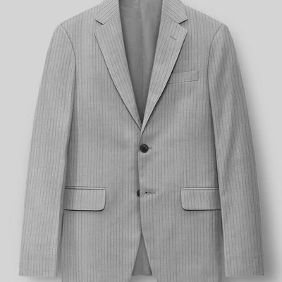 Reda Tibaro Gray Stripe Wool Jacket