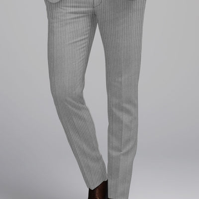 Reda Tibaro Gray Stripe Wool Pants