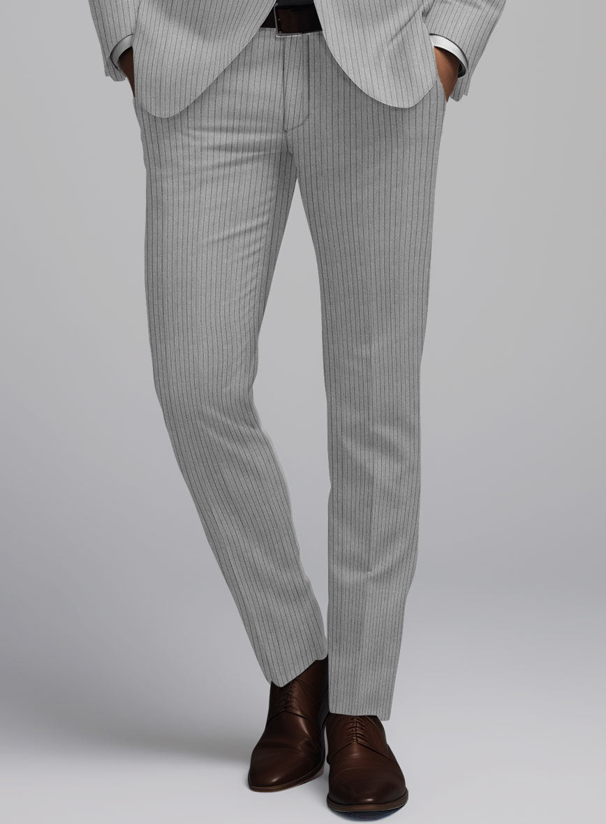 Reda Tibaro Gray Stripe Wool Pants