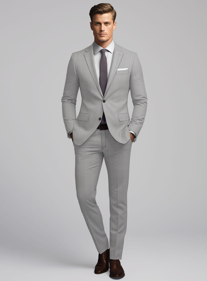 Reda Tibaro Gray Stripe Wool Suit