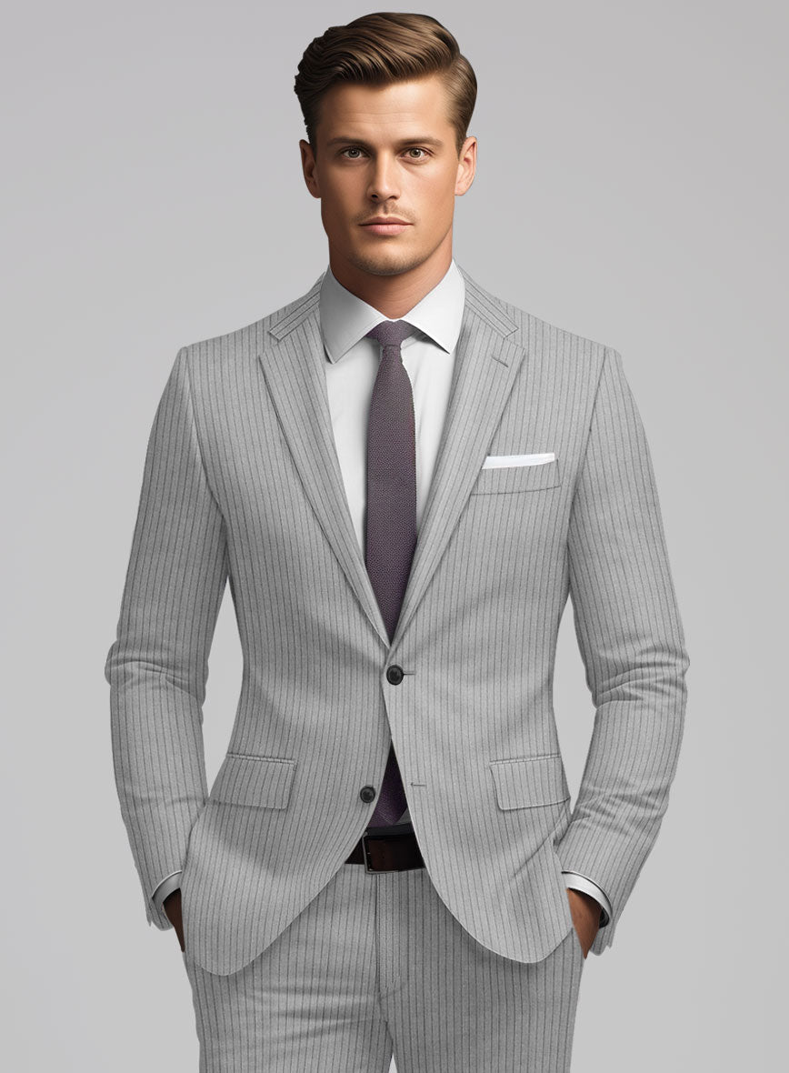 Reda Tibaro Gray Stripe Wool Suit